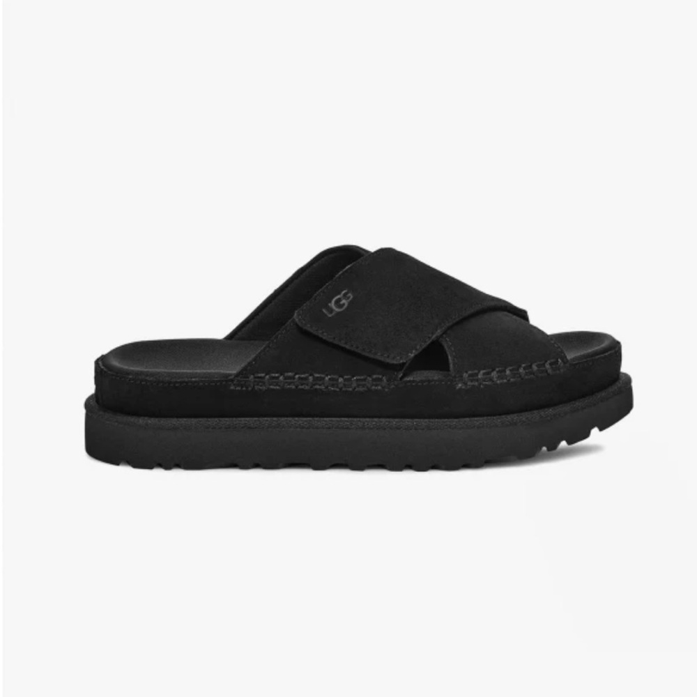 UGG Black Suede Slide Sandals